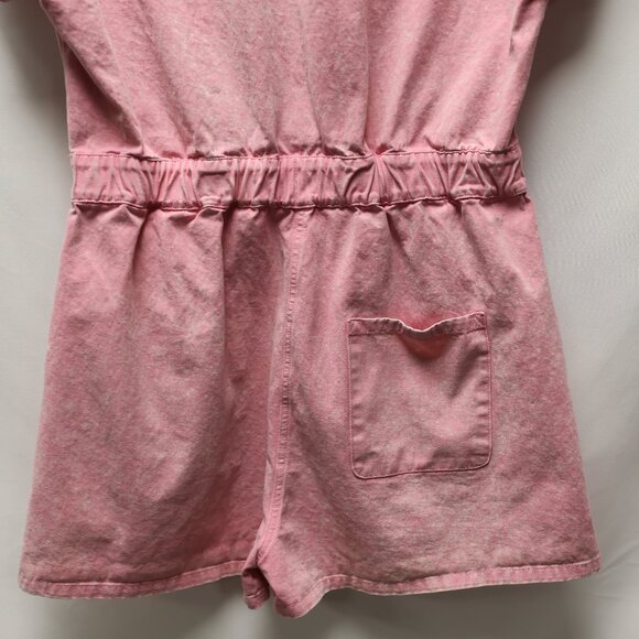 entro pink denim romper Sz L - Picture 5 of 8